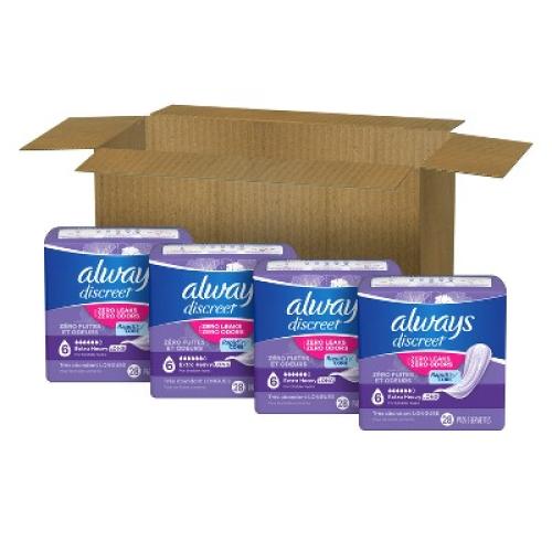 Always Discreet Incontinence Pads - 6 Drop Extra Heavy Long Pads - 112ct