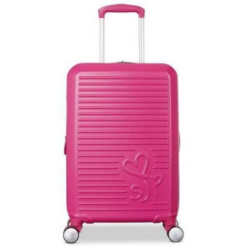 Sarah Jessica Parker Signature Hardside Expandable Large Checked Spinner Suitcase - Candy