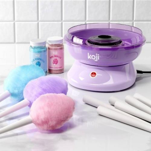 Koji Cotton Candy Maker Set: Purple Plastic Candy Machine, 450W, Hand Wash, 7 Height, 11.1 Depth, 10.9 Width
