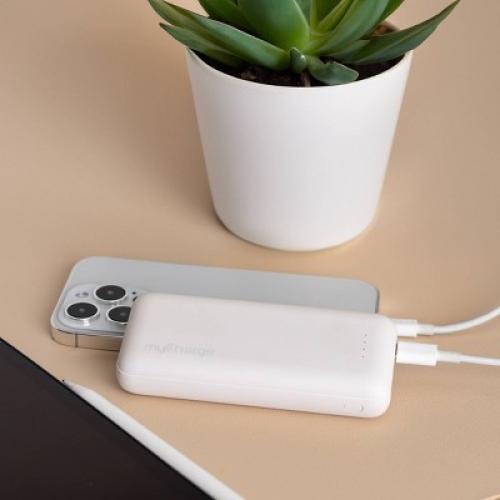 myCharge 10000mAh Power & Go Power Bank - White