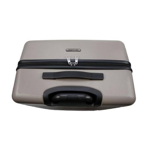 Skyline Hardside Large Checked Spinner Suitcase - Oxford Tan: Telescoping Handle & 8 Wheels ‼️has scratches on the outside ‼️