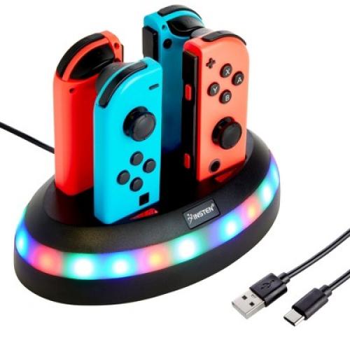 Insten 4-in-1 Charger for Nintendo Switch & OLED Model Joycon Controller, Joy Con Docking Station RGB Charging Dock Accessories