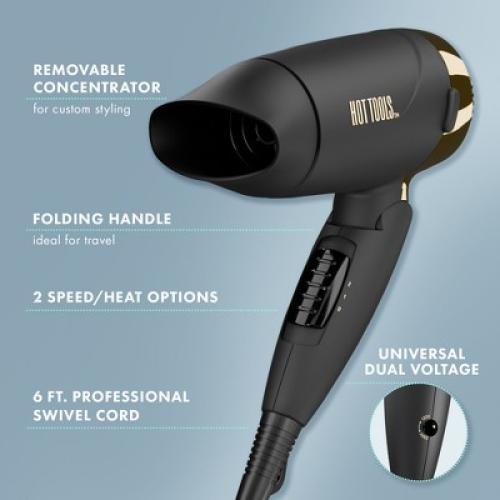 Hot Tools Pro Signature Gold Salon Compact Hair Dryer - 1200 Watts