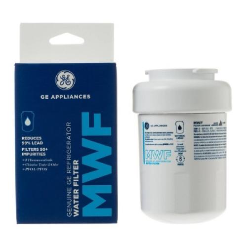 GE Appliances MWF Replacement Refrigerator Water Filter: Filters Lead, Asbestos, Chlorine, Pesticides, 1-Year Warranty