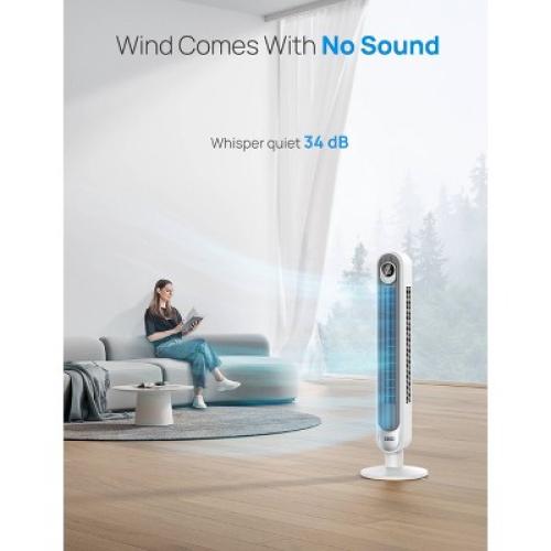 Dreo 42 Cruiser Pro T1 Oscillating Bladeless Remote Tower Fan White