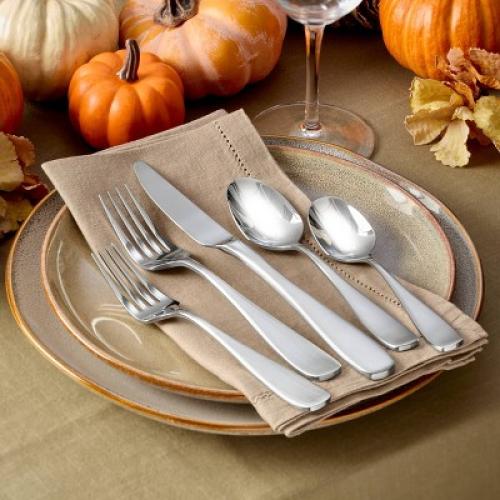 Oneida 45pc Ainsley Flatware Set: Stainless Steel Silverware, Service for 8, Dishwasher-Safe, Includes Serving Utensils