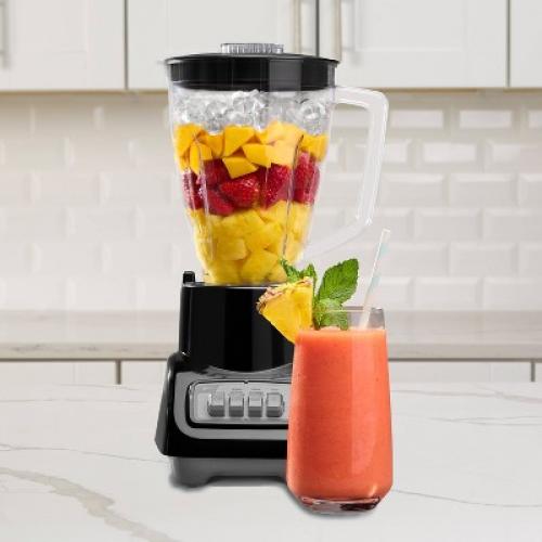Oster Turbo 5-Speed Countertop Blender Black: Licuadora Oster, Glass Jar, 1400W, Dishwasher-Safe, 6-Cup Capacity