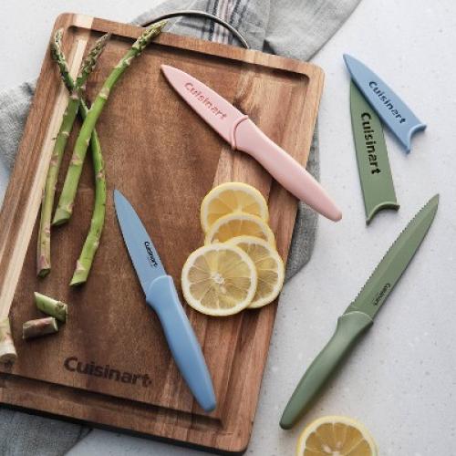 Cuisinart Advantage 6pc Nonstick Utility and Paring Knife Set with Blade Guards Blue