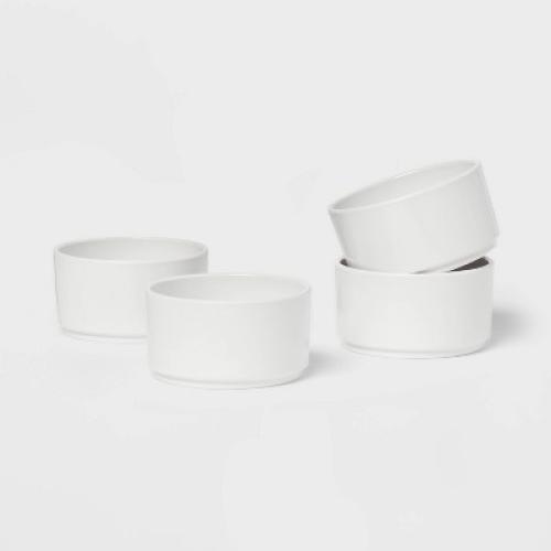 4pc 10oz Plastic Stella Mini Snack Bowl White - Threshold™:  Dishwasher & Microwave-Safe, Solid Round Design