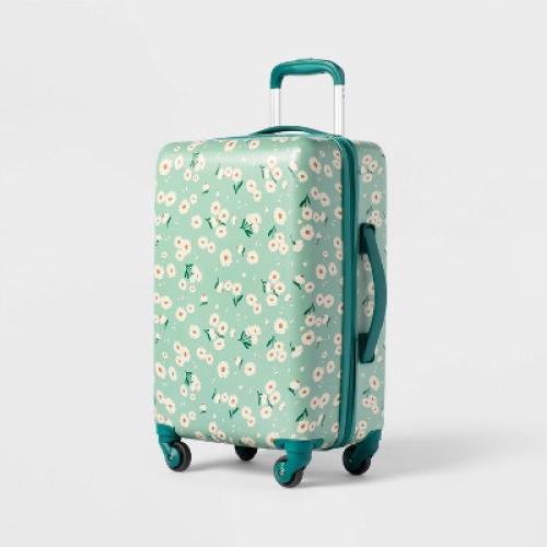Kids' Hardside Carry On Spinner Suitcase Daisy - Cat & Jack™️ ‼️mild dust and scratches on the outside of the carry on‼️