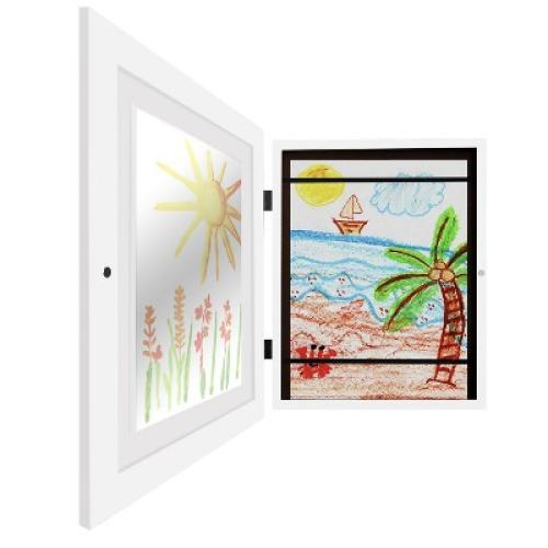 Americanflat 10x12.5 Kids Artwork Picture Frame in White- Displays 8.5x11 With Mat and 10x12.5 Without Mat -  2 Pack