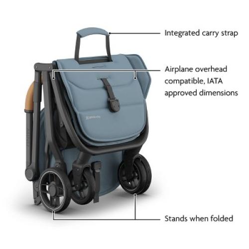 UPPAbaby Minu V3 Lightweight Travel Stroller - Dillan: Flat-Free Tires, Forward Facing Seat, Folds for Easy Transport