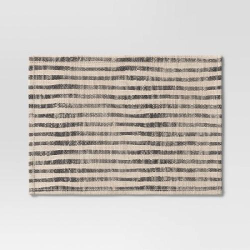 2pk Placemat Khaki/Black Striped - Threshold™