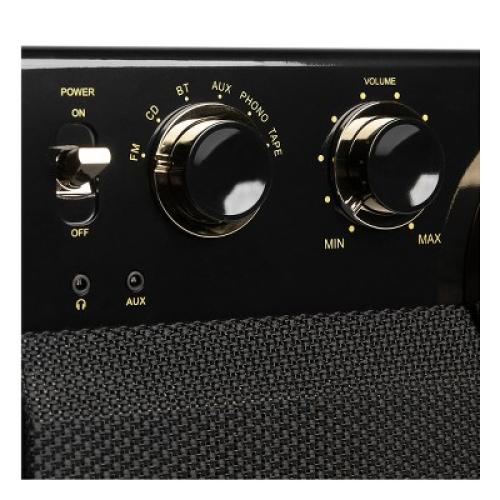 Victrola Empire 7-in-1 Bluetooth Record Player with 3-Speed Turntable, CD, Cassette Player and Radio (Espresso)