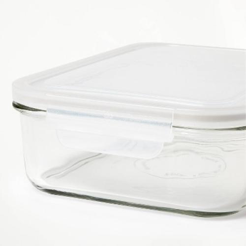8 Cup Glass Food Storage Container Clear - Figmint™: Glass Container with Lid, Dishwasher & Microwave Safe
