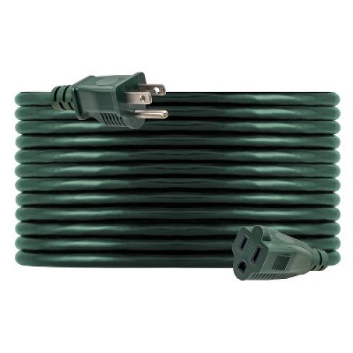 GE 1-Outlet Grounded Extension Cord Outdoor 16AWG 40' Green: 13A, 3-Conductor, Lifetime Warranty, 40ft Length
