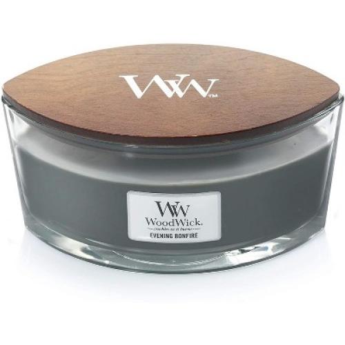 WoodWick Premium Candle - Soy Wax Blend - Ellipse Collection Scented Candle - 16 oz, Evening Bonfire