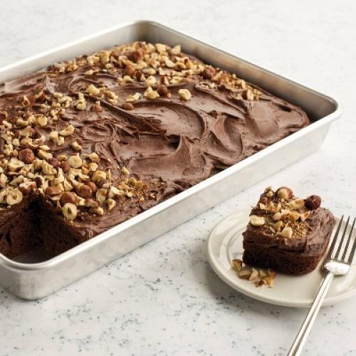 Nordic Ware 17.9x13 Aluminum Naturals High Sided Cake Sheet Pan: Hand Wash, Oven-Safe Baking Pan, Silver