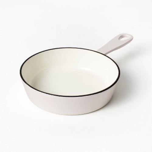 6 Enameled Cast Iron Skillet Light Gray - Figmint™: Even-Heating, Oven-Safe, Hand Wash, Non-Induction Compatible