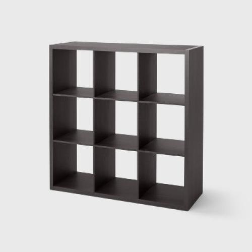 9 Cube Organizer Black Oak - Brightroom™: Versatile Shelving, Horizontal/Vertical, MDF & Laminate Finish