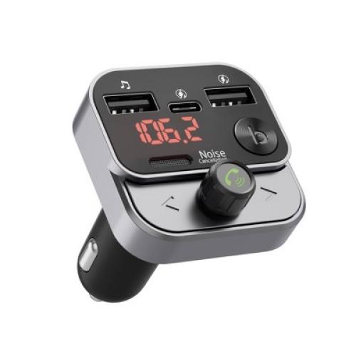 Just Wireless Bluetooth FM Transmitter with USB-C and USB-A Charging Port - Black
