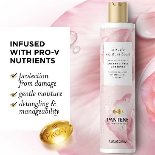 Pantene Sulfate Free Rose Water Shampoo and Conditioner Dual Pack, Nutrient Blends - 17.6 fl oz