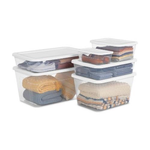 6qt Clear Storage Box White - Room Essentials™ (9 pieces )