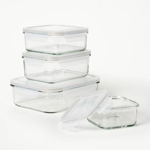 8pc (Set of 4) Glass Food Storage Container Set Clear - Figmint Missing items/accessories