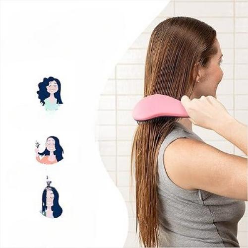 Crave Naturals Glide Thru Detangling Hair Brushes for Adults & Kids Hair- 2 Pack, Purple