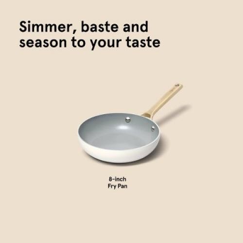 8 Nonstick Ceramic Coated Aluminum Frying Pan With Champagne Handle Cream - Figmint™