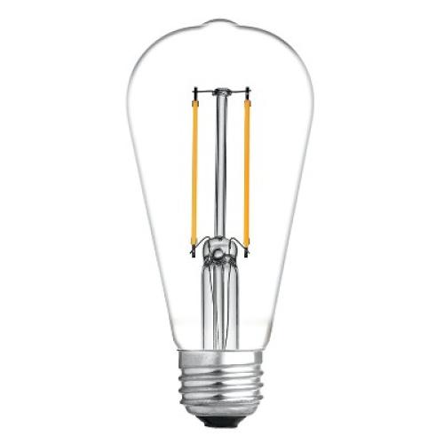 GE 2pk 60W Vintage Style ST19 LED Edison Light Bulbs Clear Glass