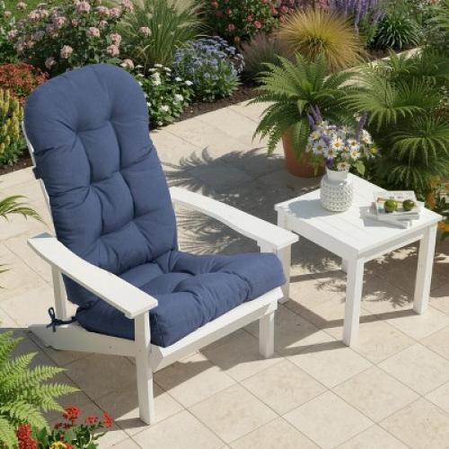 Pellebant Outdoor Adirondack Chair Cushion 4 Thick Back Seat Pad Water-Resistant UV-Resistant Ties Straps