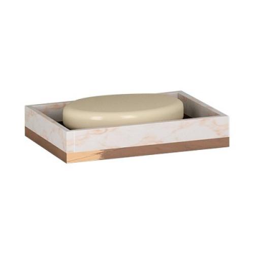 Nu Steel Misty Copper Collection Soap Dish Holder : Microfiber, Machine Washable, Non-Slip Backing