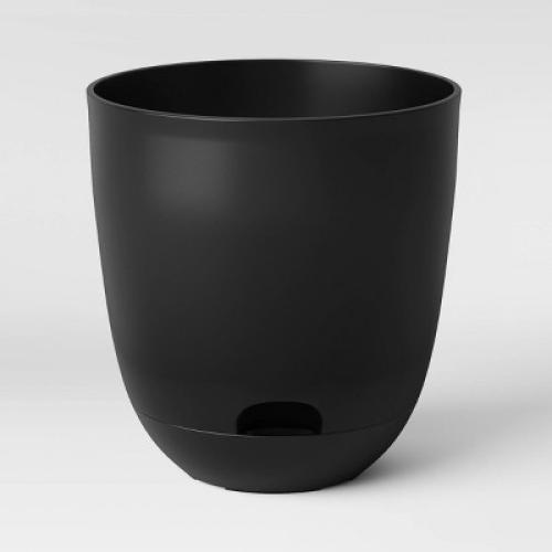 Self-Watering Plastic Indoor Outdoor Planter Pot Black 20x20 - Room Essentials : Durable, No Assembly