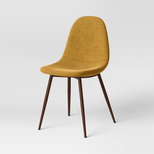 Copley Dining Chair Mustard (FA) - Threshold ?: Mid-Century Modern, Upholstered, Metal Legs
