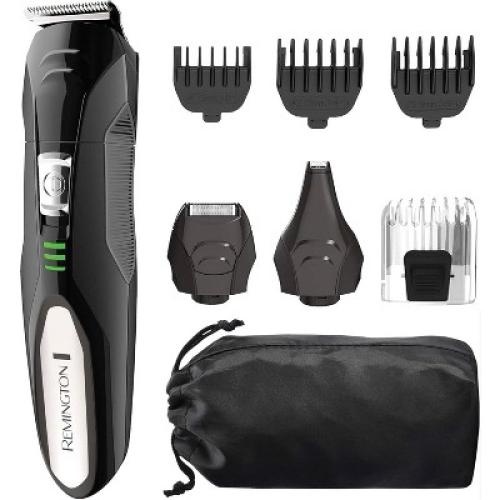 Remington All-in-One Grooming Kit, Lithium Powered, 8 Piece Set with Trimmer, Men's Shaver, Clippers, Beard and Stubble Combs, Black