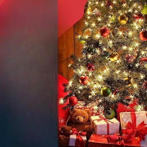 White 10ft PREXTEX 10 Feet Christmas String Lights with Green Wire - 50 Lights, Clear