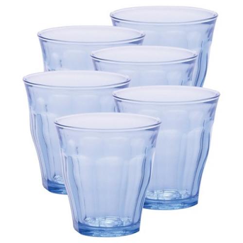 Duralex 11oz 6pk Glass Picardie Tumblers Blue