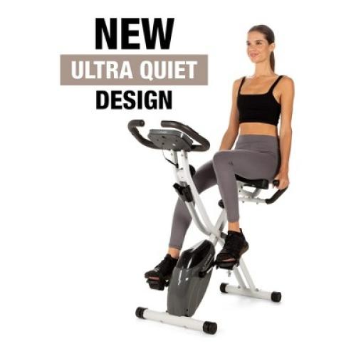 Color Black Lanos Portable 2 In 1 Foldable Exercise Workout 10 Level Adjustable Intensity X Bike Machine for Home with Precision Balanced Flywheel,