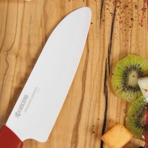 Kyocera Revolution 3 Piece Ceramic Chef's Knife Set with Red Handles