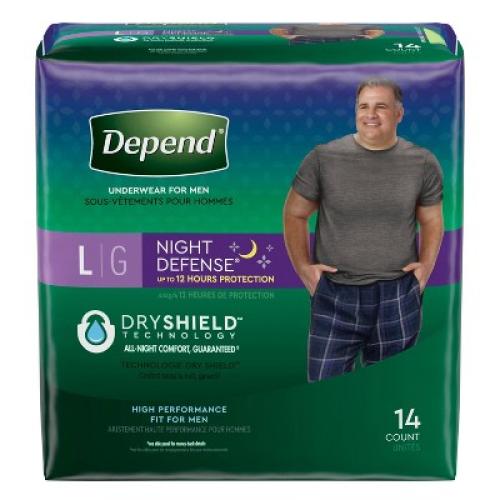 Depend Night Defense Incontinence Underwear for Men - Overnight - Large - 14ct