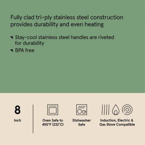 8 Stainless Steel Frypan Silver - Figmint™