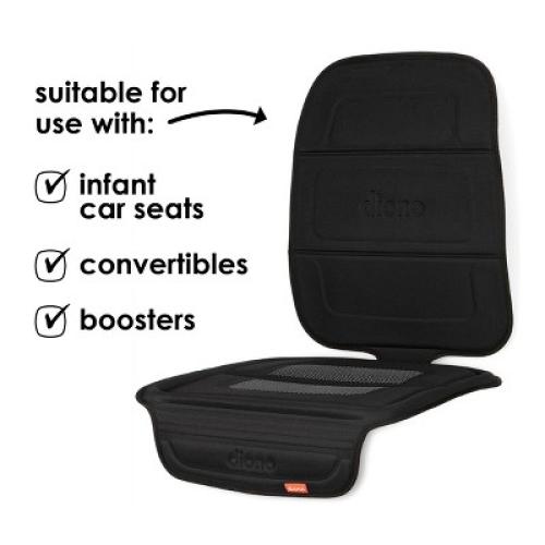 Diono Seat Guard Complete, Full Size Car Seat Protector, Raised Edges, Non Slip Backing, Black