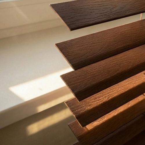 Regal Estate 2 inch Faux Wood Blinds For Windows, 48 Height, Chestnut 34.5W x 48H