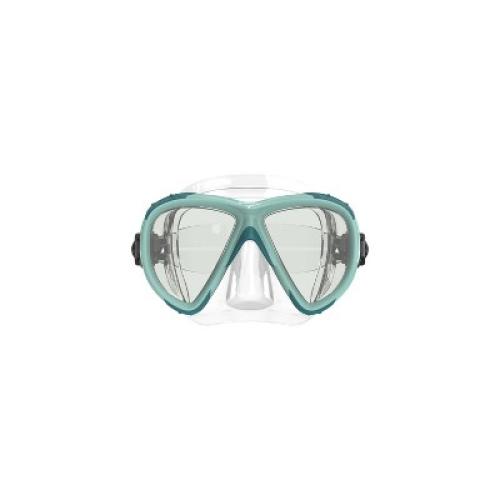 Speedo Adult Explorer Dive Mask - Teal/Clear/Gray: Polycarbonate & Silicone Materials