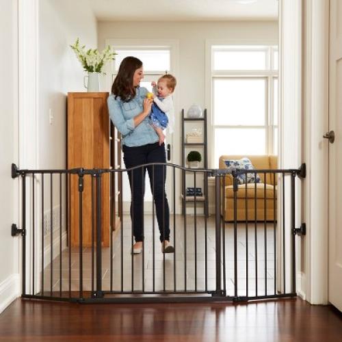 Size 38 1/3 -72 Color Bronze Toddleroo by North States Gathered Home Baby Gate - Matte Bronze -  38.3-72 Wide