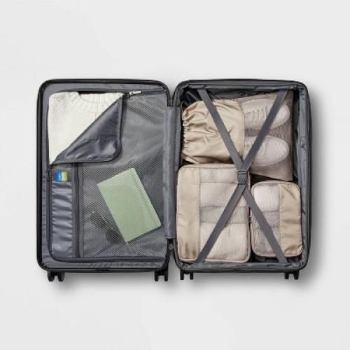 Hardside Medium Checked Suitcase Pink - Open Story™