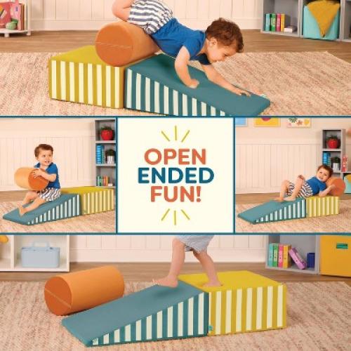 B. toys Modular Foam Shapes Playset with Ramp- Wonder Shapes Balance Board