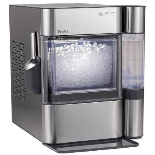 GE Appliances Opal 2.0 Ultra Nugget Ice Maker with Side Tank and Scale Inhibiting Filter Stainless Steel