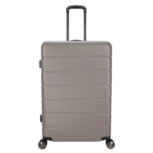 Skyline Hardside Large Checked Spinner Suitcase - Oxford Tan: Telescoping Handle & 8 Wheels ‼️has scratches on the outside ‼️